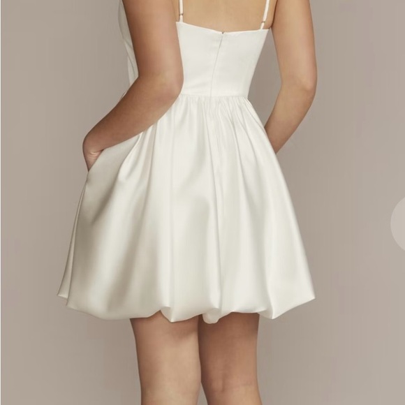 David’s Bridal white short dress with Bubble hem! - Picture 6 of 7